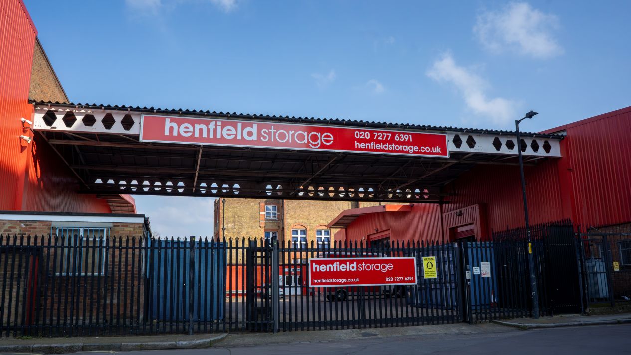 Secure gated entry to Henfield Southwark storage facility