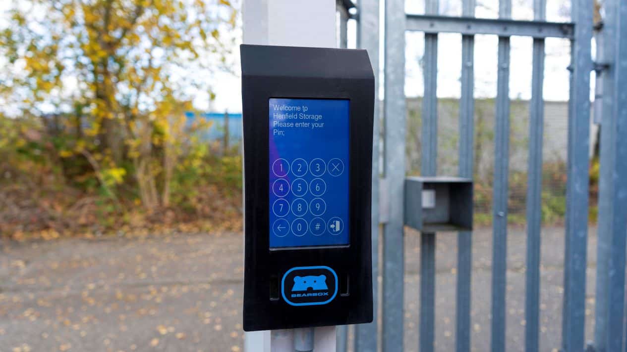 Secure keypad entry at Henfield Storage Horsham
