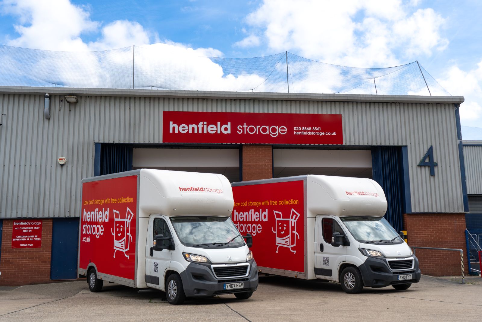 Henfield Storage collection van at Chiswick facility