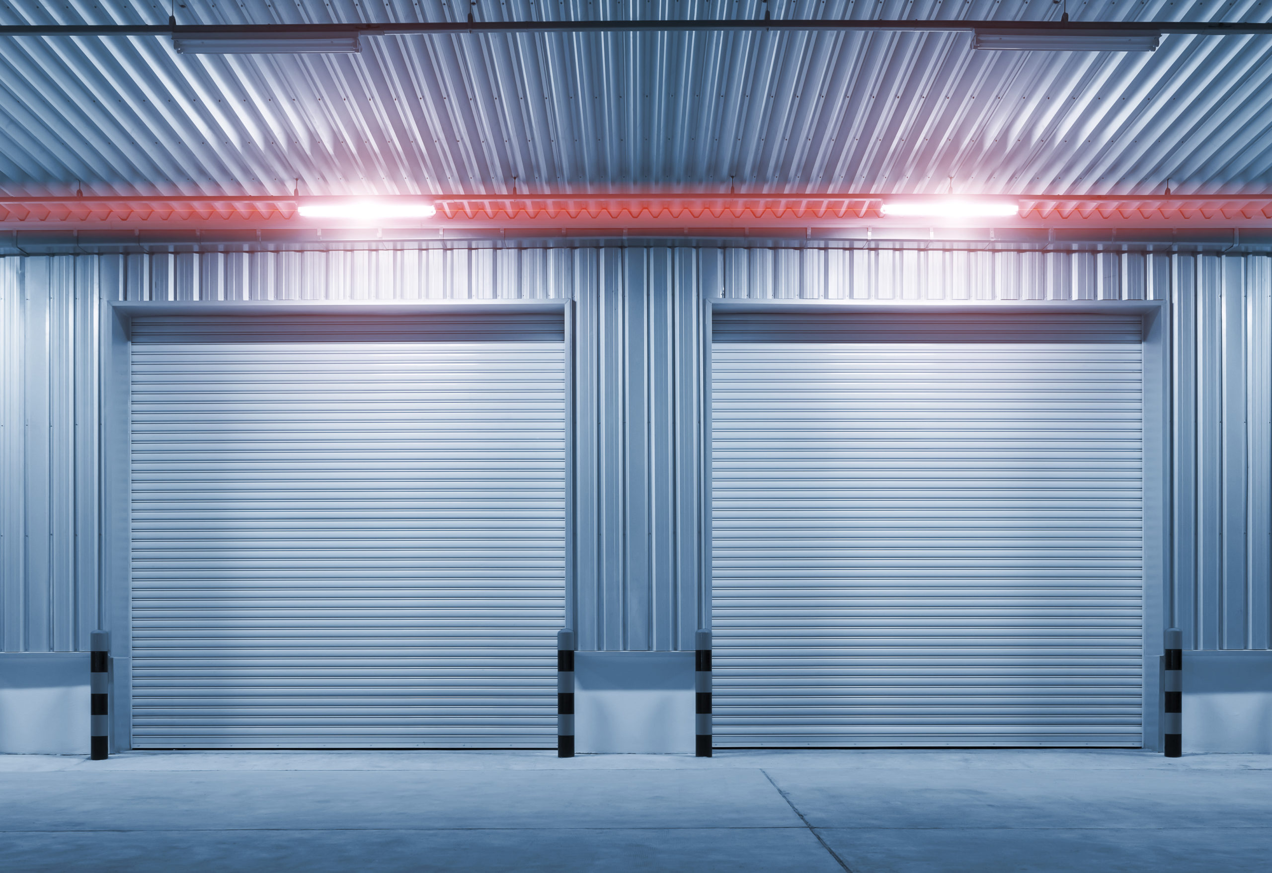 Closed storage unit shutter door at Henfield Storage facility