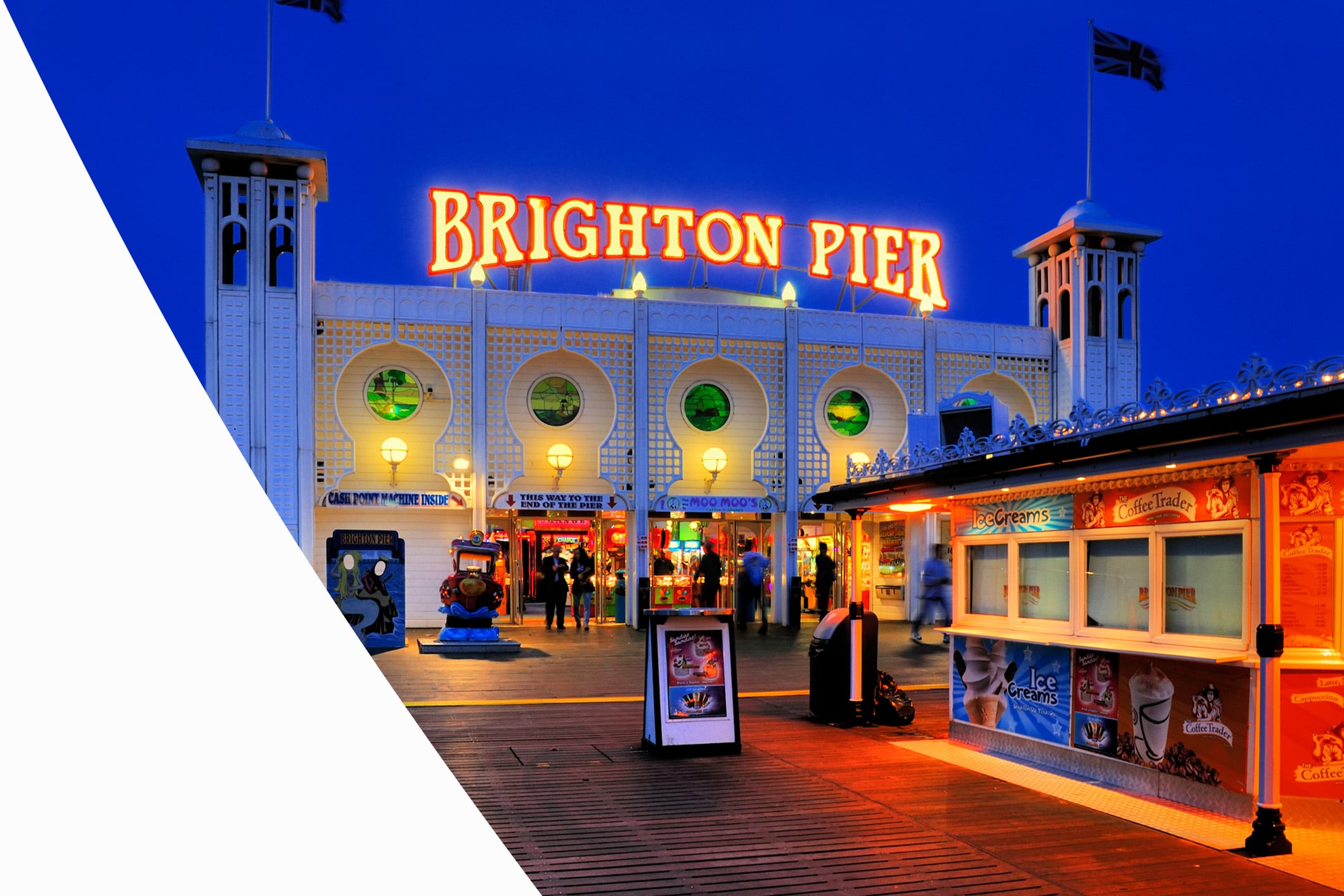 Brighton Pier and seafront view