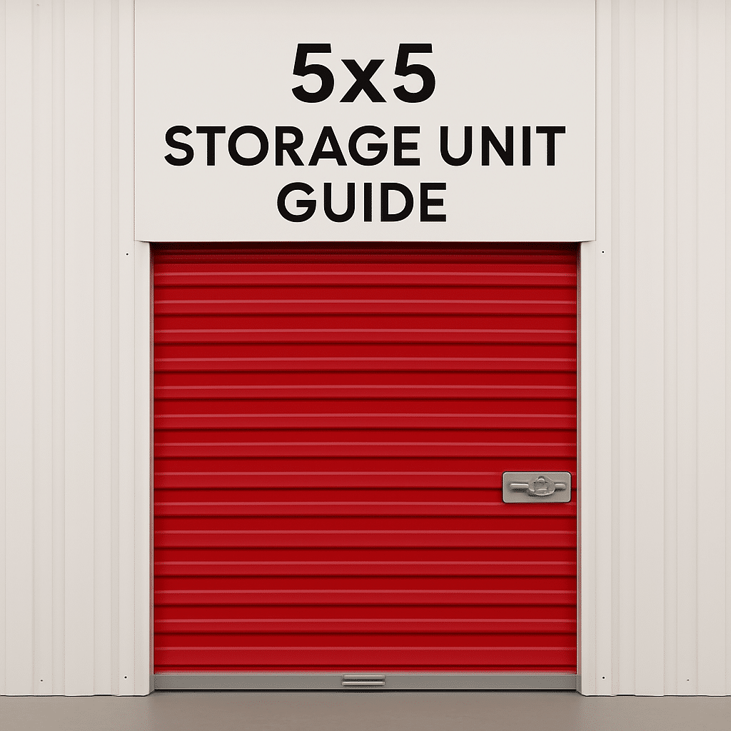 Henfield Storage 5x5 unit with red door and grey handle