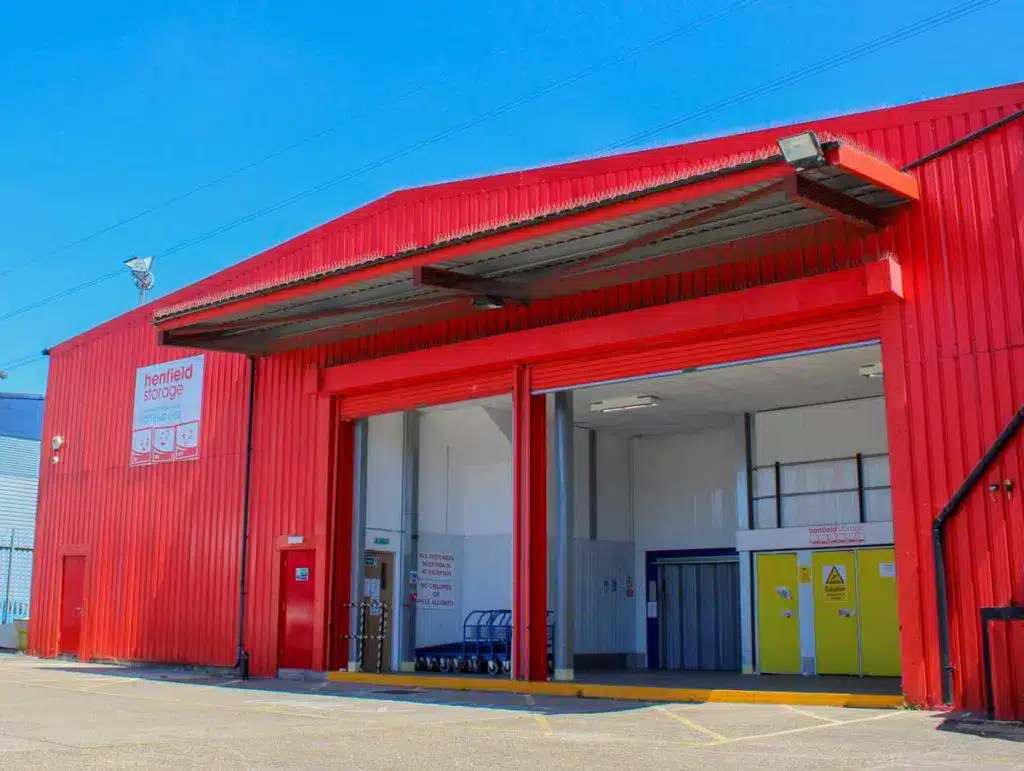 Henfield Storage Wimbledon building with open roller door and secure loading area