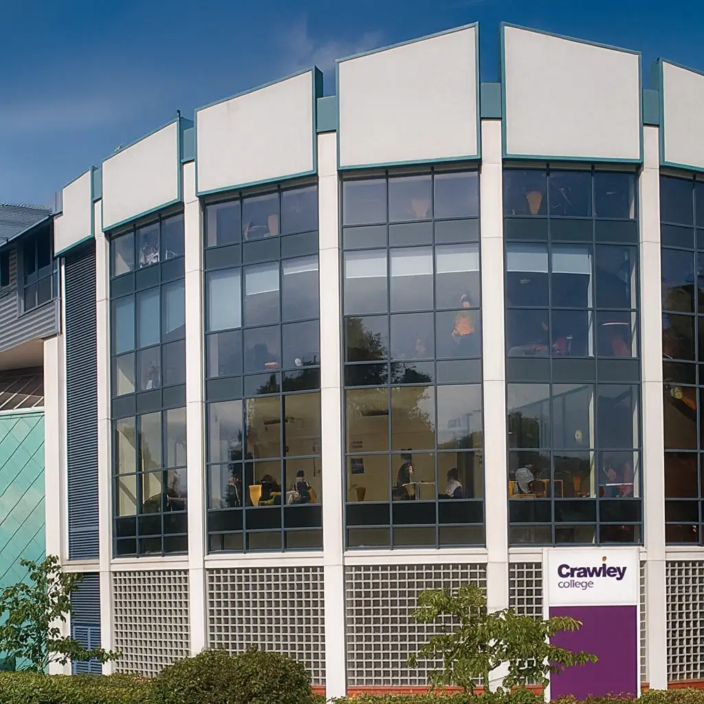 Front view of Henfield Storage reception building with glass windows and company signage
