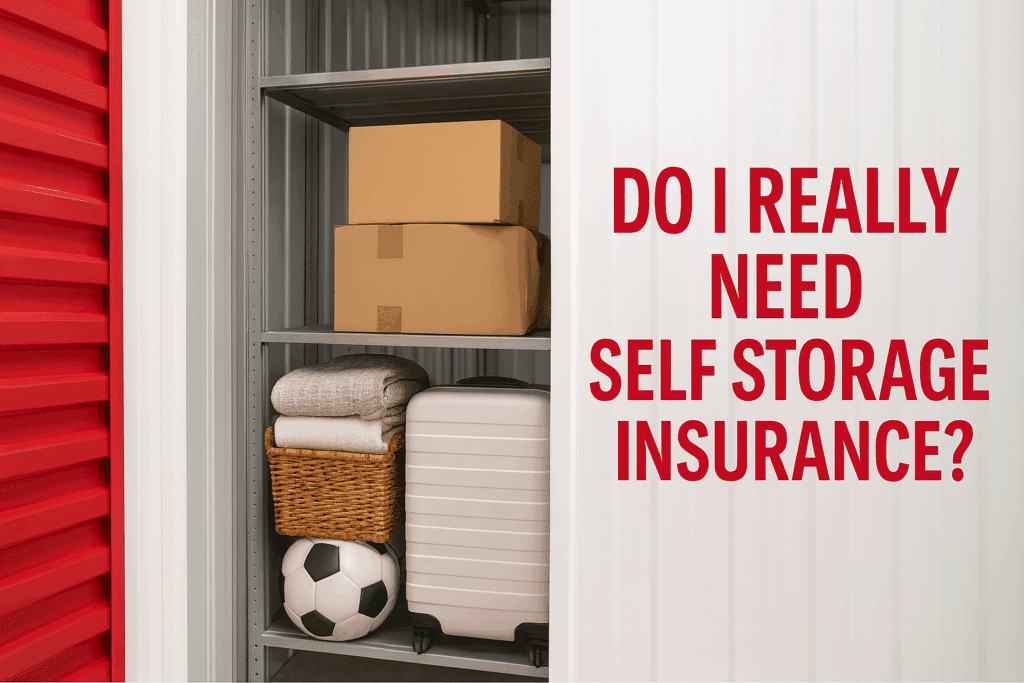 Neatly packed storage unit with household items representing the need for self storage insurance