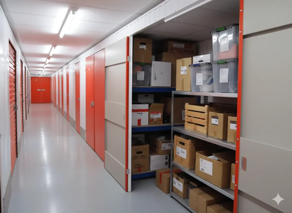 Secure document and archive storage units at Henfield Storage, ideal for boxes, folders, and office records of any size.
