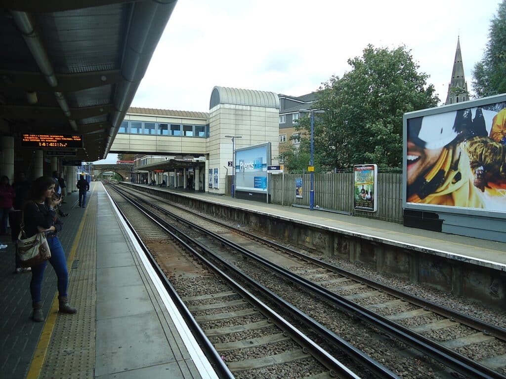 Feltham railway station, TW13. Click+Store collects from this part of west London